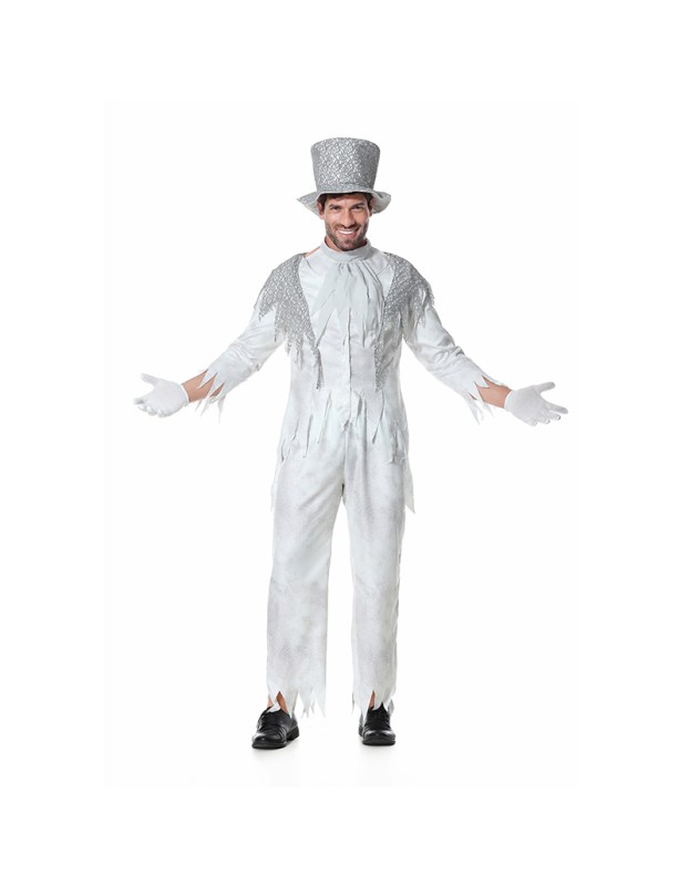 Halloween White Gghost Corpse Vampire Men Cosplay Demon Bar Party Costume XY82343