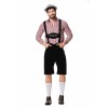 Men Oktoberfest Suspenders Plaid Beer Suit Servant Cosplay Maid Costume XY82342