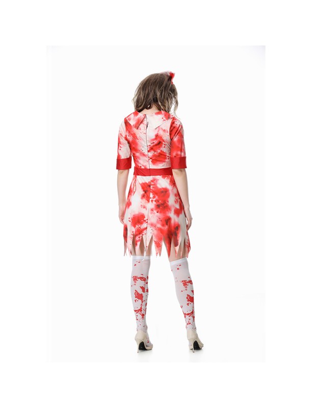 Halloween Horror Campus Costume Women Zombie Bloody Nurse Cosplay Costume Party Dress Up XY82333