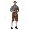 Men Oktoberfest Suspenders Plaid Beer Suit Servant Cosplay Maid Costume XY82342