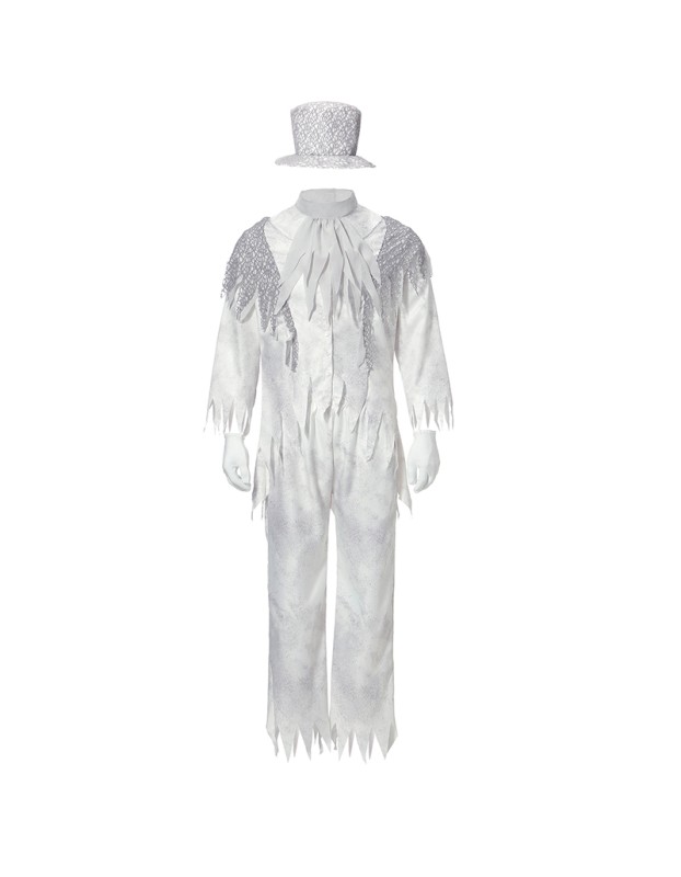 Halloween White Gghost Corpse Vampire Men Cosplay Demon Bar Party Costume XY82343