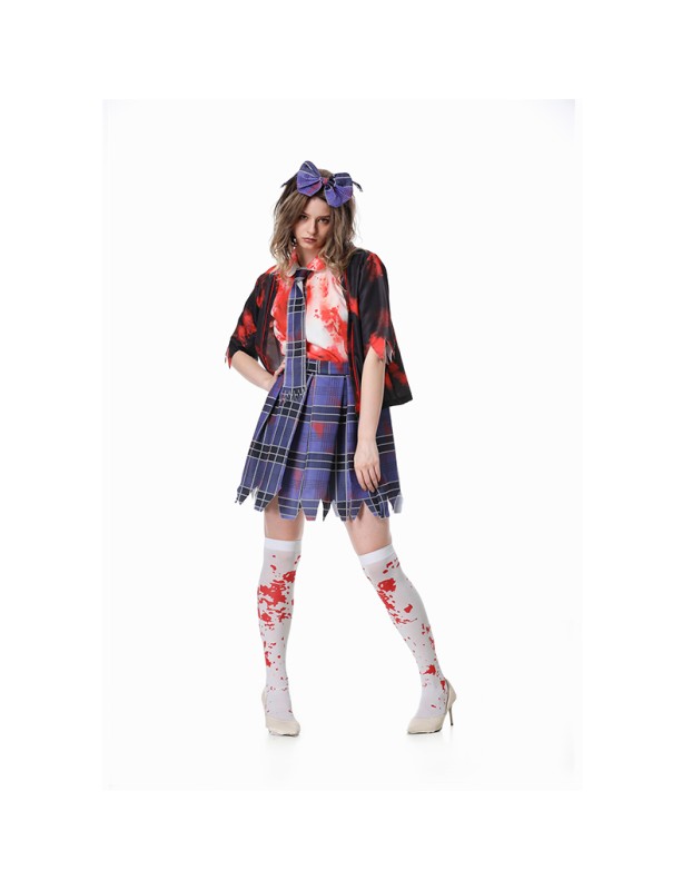 Halloween Horror Campus Costume Women Zombie Bloody Nurse Cosplay Costume Party Dress Up XY82333