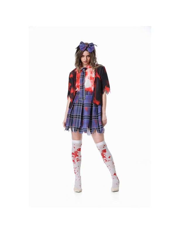 Halloween Horror Campus Costume Women Zombie Bloody Nurse Cosplay Costume Party Dress Up XY82333