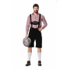 Men Oktoberfest Suspenders Plaid Beer Suit Servant Cosplay Maid Costume XY82342