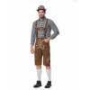 Men Oktoberfest Suspenders Plaid Beer Suit Servant Cosplay Maid Costume XY82342