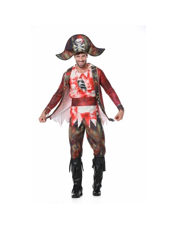 Pirate Game Uniform Costume Masquerade Captain Zombie Men Pirate Cosplay XY82337