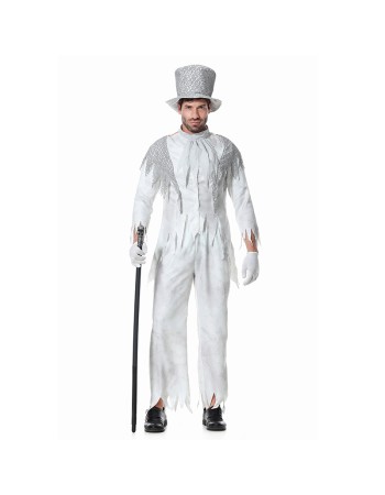 Halloween White Gghost Corpse Vampire Men Cosplay Demon Bar Party Costume XY82343