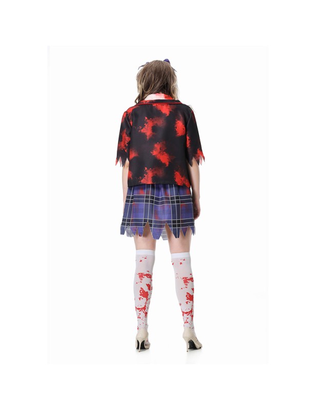 Halloween Horror Campus Costume Women Zombie Bloody Nurse Cosplay Costume Party Dress Up XY82333