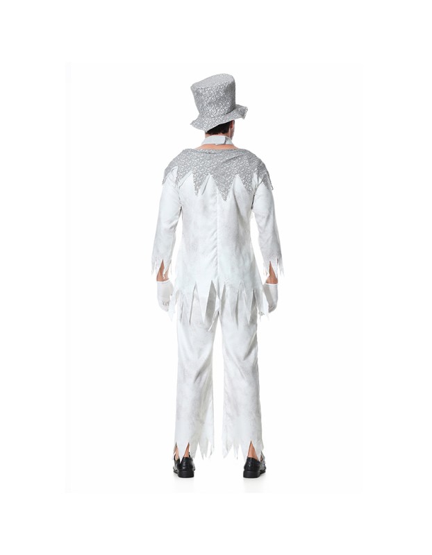 Halloween White Gghost Corpse Vampire Men Cosplay Demon Bar Party Costume XY82343