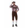 Men Oktoberfest Suspenders Plaid Beer Suit Servant Cosplay Maid Costume XY82342