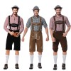 Men Oktoberfest Suspenders Plaid Beer Suit Servant Cosplay Maid Costume XY82342
