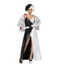 Halloween Cruella Spotted Dog Leopard Cape Cosplay Witch Uniform Stage Performance Costume DL2023