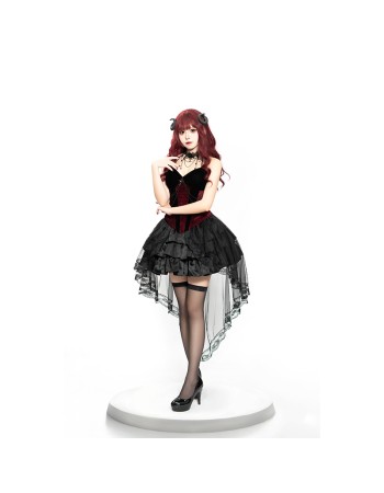 Spice Girls Retro Dark Look Puffy Tuxedo Dress Costume Goth Queen Demon Cosplay Costume DL2066