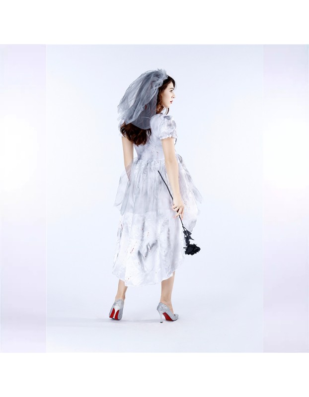 Horror Couple Ghost Bride Dress Cosplay Bloody Adult Ghostly Groom Costume DL2005 DL2006