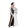 Halloween Cruella Spotted Dog Leopard Cape Cosplay Witch Uniform Stage Performance Costume DL2023