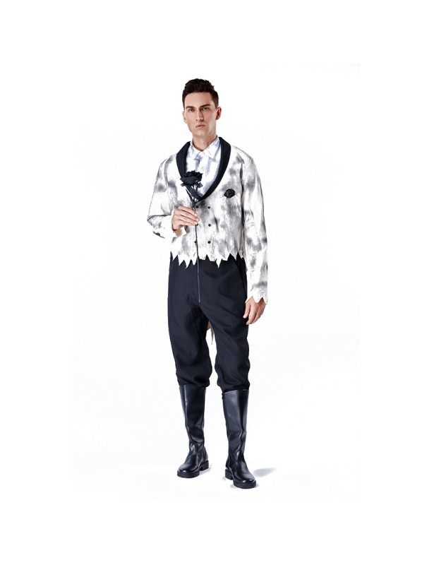 Horror Couple Ghost Bride Dress Cosplay Bloody Adult Ghostly Groom Costume DL2005 DL2006