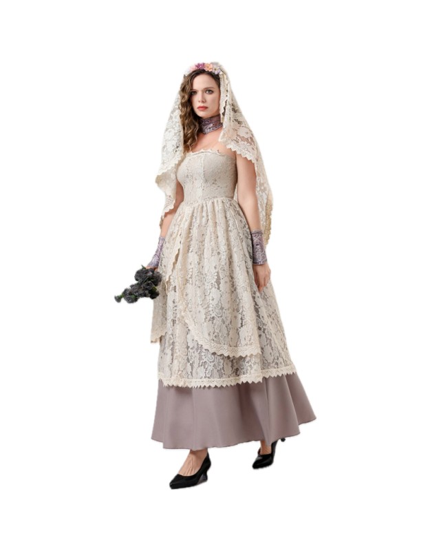 Renaissance Victorian Lace Dress Vampire Bride Costume Holiday Party Uniform Cosplay YM8760