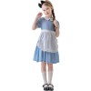 Children's Drama Halloween Maid Costume Cosplay Pastoral Farm Dress Plaid Girl Dress YM0945