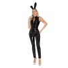 Women Bright Patent Leather Sexy Lingerie Zipper Crotch Nightclub One Piece Jumpsuit XX6945
