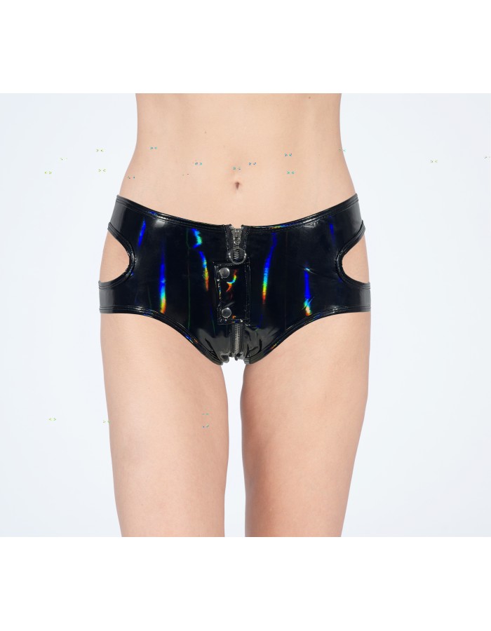 Bright Leather Short Pants PU Bright Shiny Colorful Patent Leather Top Nightclubs Sleeveless Tights XX6930