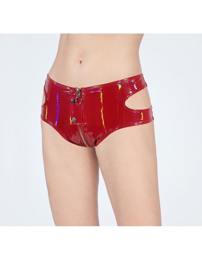 Bright Leather Short Pants PU Bright Shiny Colorful Patent Leather Top Nightclubs Sleeveless Tights XX6930