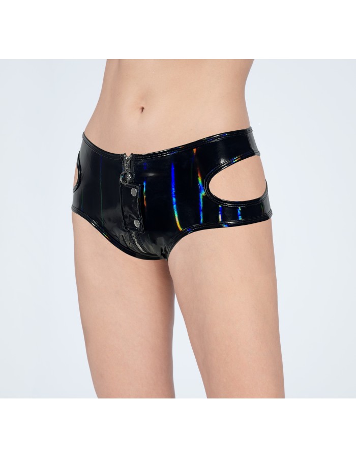 Bright Leather Short Pants PU Bright Shiny Colorful Patent Leather Top Nightclubs Sleeveless Tights XX6930