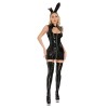 Hollow Bright Leather Dress Bright Patent Leather Women Jumpsuit Nightclub Tight Skirt XX6982