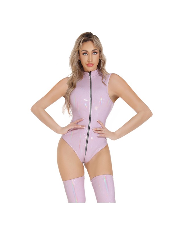 Sexy Bodysuit Underwear Bright Leather PU Jumpsuit Patent Leather Sexy Crotch Jumpsuit Tights XX6957
