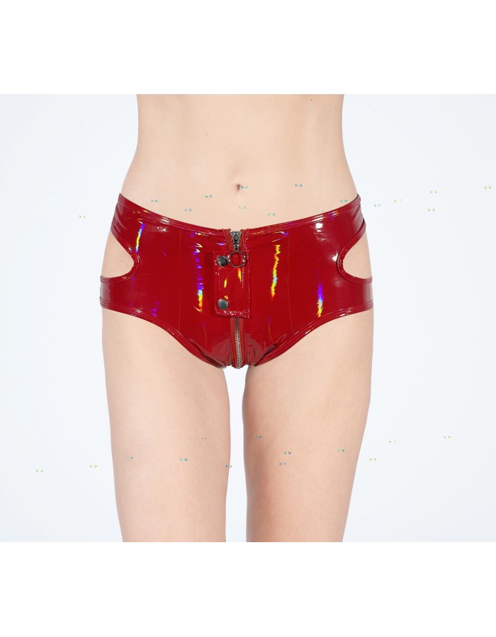 Bright Leather Short Pants PU Bright Shiny Colorful Patent Leather Top Nightclubs Sleeveless Tights XX6930