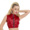 Bright Leather Short Pants PU Bright Shiny Colorful Patent Leather Top Nightclubs Sleeveless Tights XX6930