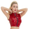 Bright Leather Short Pants PU Bright Shiny Colorful Patent Leather Top Nightclubs Sleeveless Tights XX6930