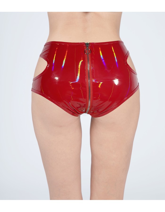 Bright Leather Short Pants PU Bright Shiny Colorful Patent Leather Top Nightclubs Sleeveless Tights XX6930