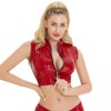 Bright Leather Short Pants PU Bright Shiny Colorful Patent Leather Top Nightclubs Sleeveless Tights XX6930