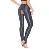 Sexy Pants Silky Oil Shiny Gloss Large Size Open Free Pantyhose Women Leather Pants XX70830