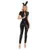 Open Crotch Female Cat Girl Bunny Glossy Patent Leather Magic All Wrap Jumpsuit Sexy Uniform XX69032