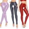 Sexy Pants Silky Oil Shiny Gloss Large Size Open Free Pantyhose Women Leather Pants XX70830