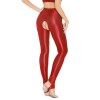 Sexy Pants Silky Oil Shiny Gloss Large Size Open Free Pantyhose Women Leather Pants XX70830
