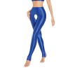 Sexy Pants Silky Oil Shiny Gloss Large Size Open Free Pantyhose Women Leather Pants XX70830