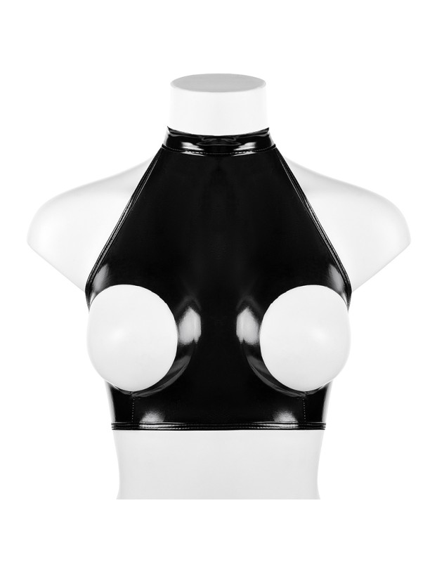 Mirror Sexy Lingerie Patent Leather Bra Shaping Leather Bra Top Interest Pink Lingerie SX108