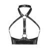 Female Underwear Sexy Leather Bra Strap Adjustable Leather PVC Lingerie Set SX094