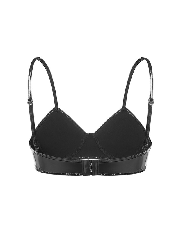 Lingerie Sexy Feminina Bright PVC Patent Leather Bra Extremely Woman Underwear SX105