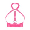 Female Underwear Sexy Leather Bra Strap Adjustable Leather PVC Lingerie Set SX094