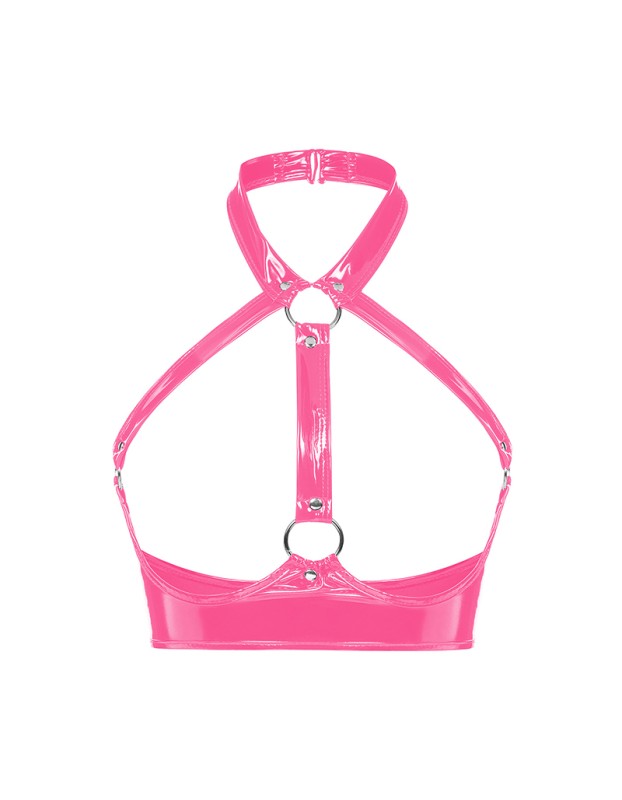 Female Underwear Sexy Leather Bra Strap Adjustable Leather PVC Lingerie Set SX094