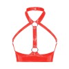 Female Underwear Sexy Leather Bra Strap Adjustable Leather PVC Lingerie Set SX094