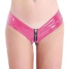 Shorts Bright PVC Women's Underpants Patent Leather Sexy Zipper Open Eductive Shorts SX131