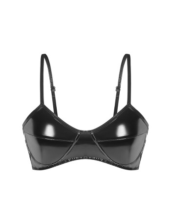 Lingerie Sexy Feminina Bright PVC Patent Leather Bra Extremely Woman Underwear SX105
