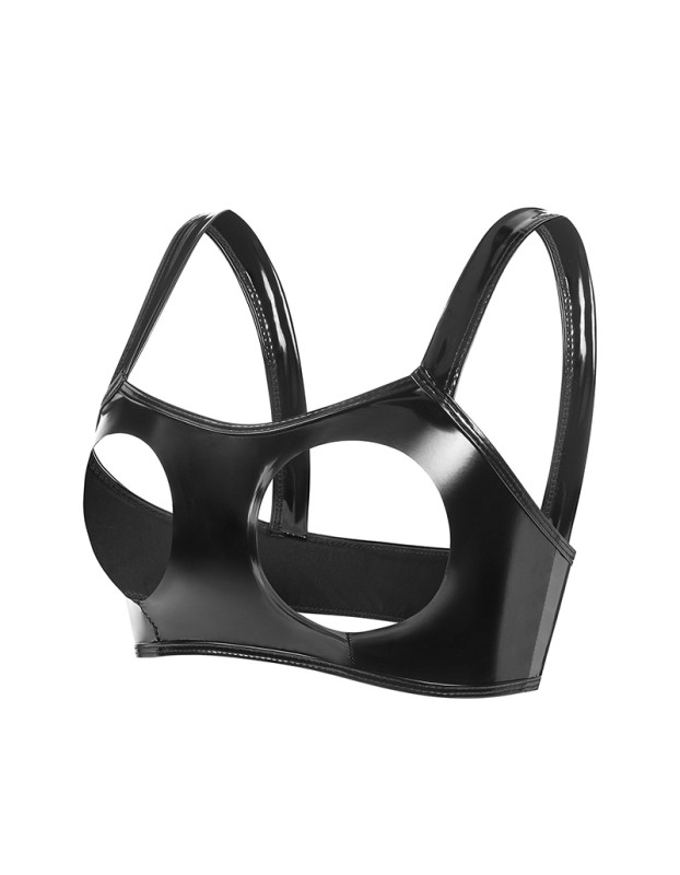 Bright Patent Leather Women's Underwear Bulk PVC Sexy Latex Lingerie SX090