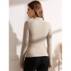 High-necked Design Feels Pleated Streetwear T-shirt Joker Long Sleeve Top T-shirt For Women ZY1068