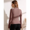High-necked Design Feels Pleated Streetwear T-shirt Joker Long Sleeve Top T-shirt For Women ZY1068