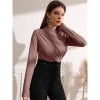 High-necked Design Feels Pleated Streetwear T-shirt Joker Long Sleeve Top T-shirt For Women ZY1068